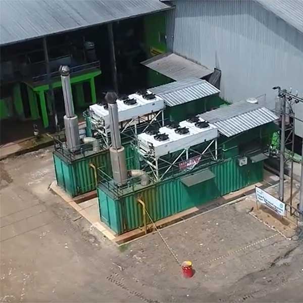 Power generation using biogas from wastewater treatment, Indonesia.